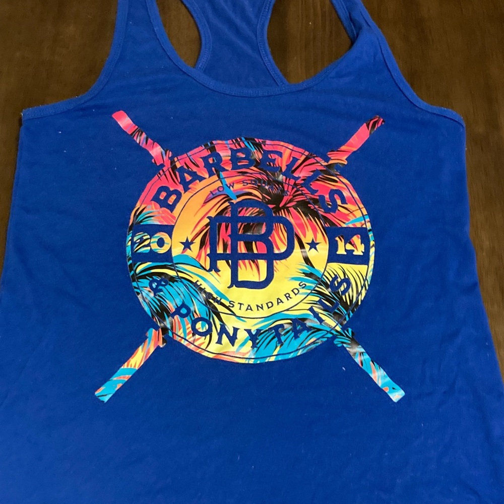 Vibrant Blue Graphic Tank Top